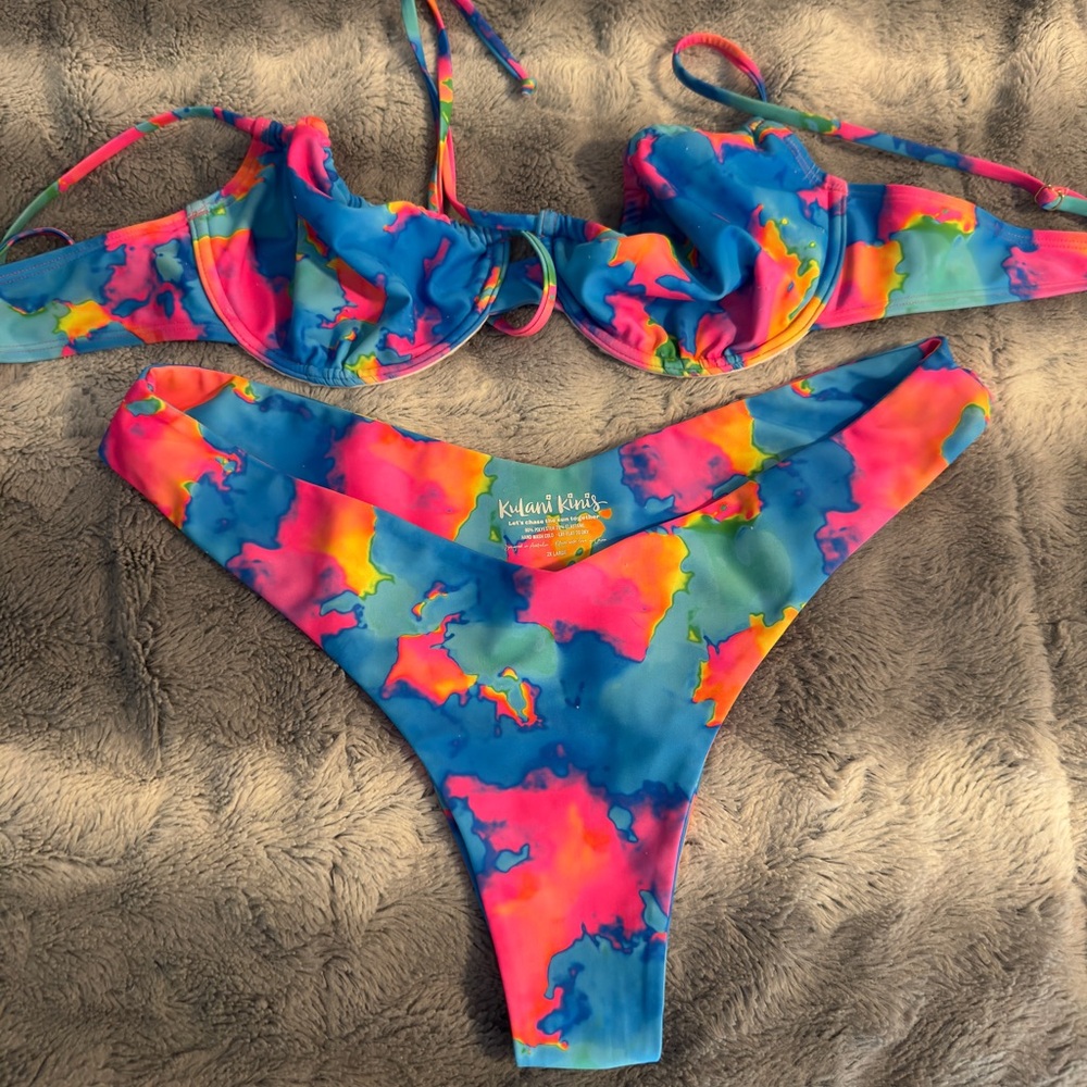 Kulani Kinis Vibrant Multicolor Bikini BOTTOMS ONLY